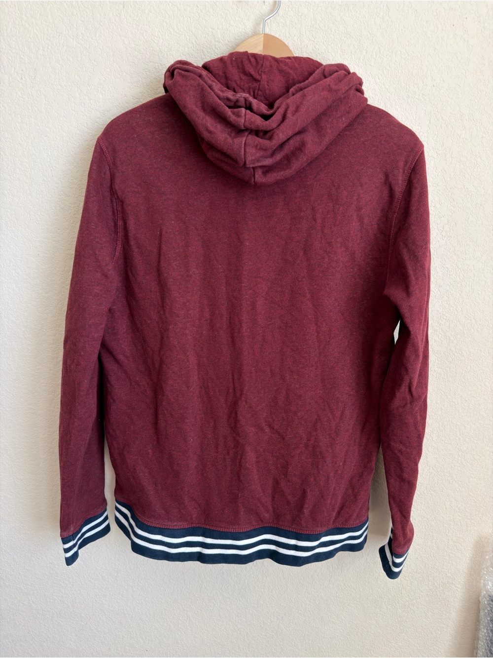 Original Penguin Munsingwear TV Pete Fleece Hoodie Men's M Burgundy Slim Fit - Picture 7 of 9